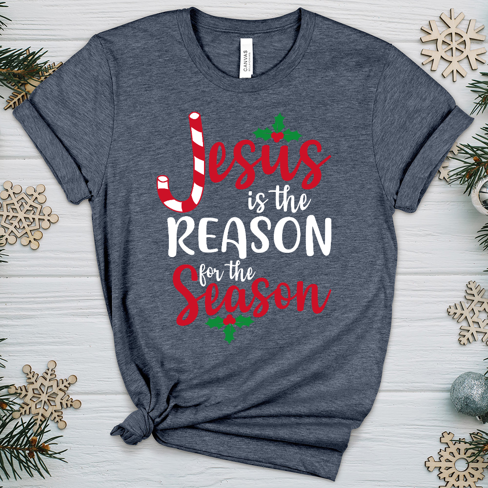 Jesus is The Reason For The Season Heathered Tee