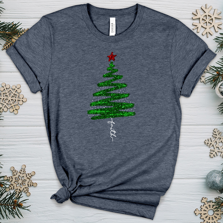 Green Sparkling Tree Heathered Tee