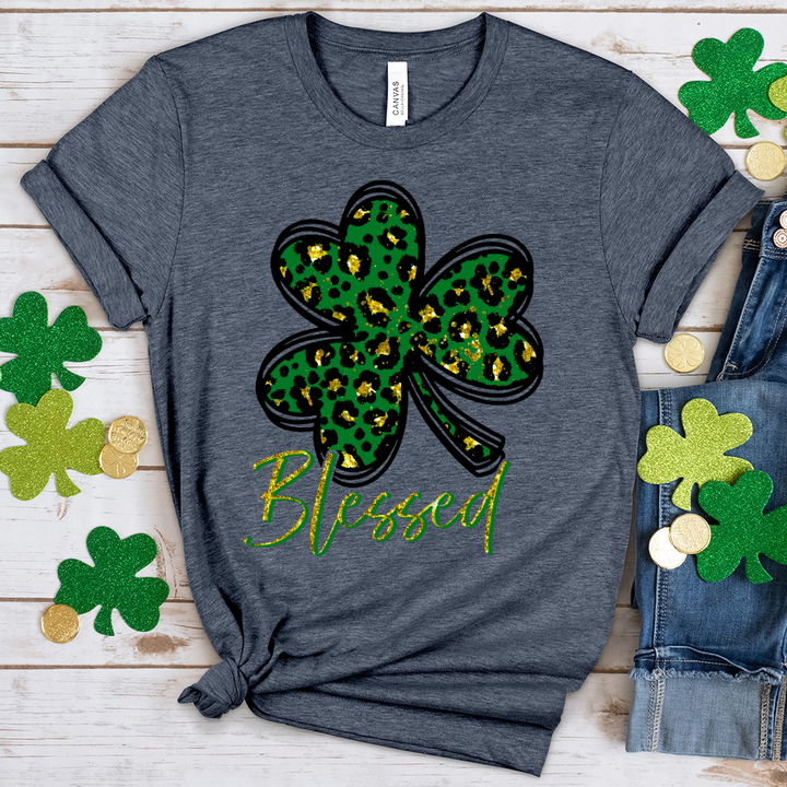 Blessed Shamrock Heathered Tee