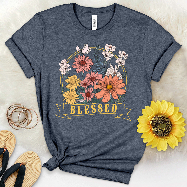 Blessed Wildflowers Heathered Tee