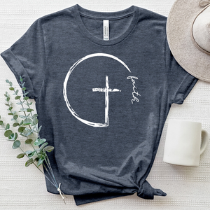 Faith Cross Circle Heathered Tee