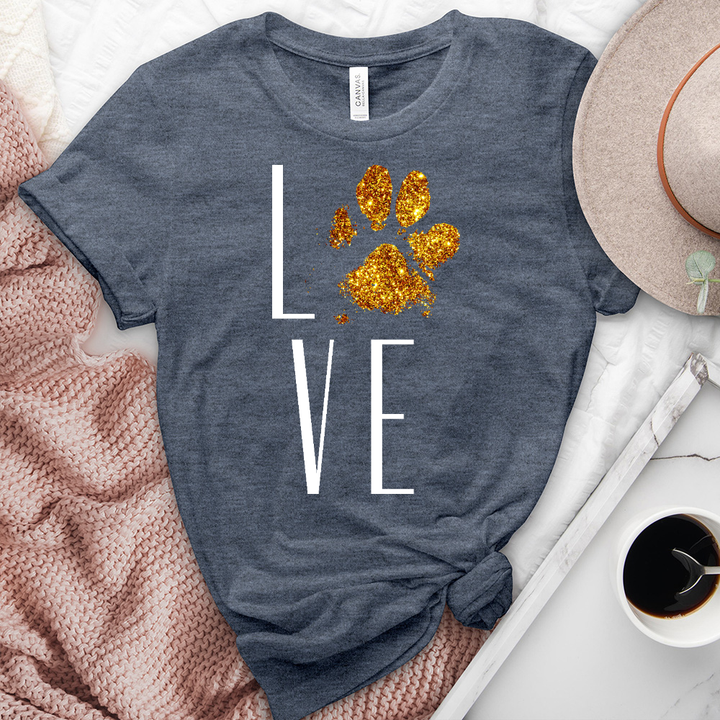 Love paw print heathered tee