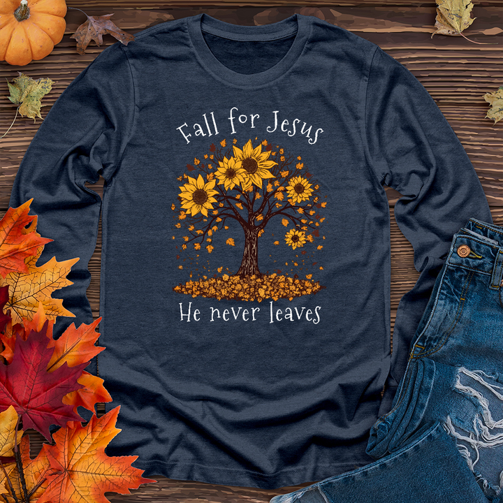 Sunflower Tree Falling Leaves Long Sleeve Tee