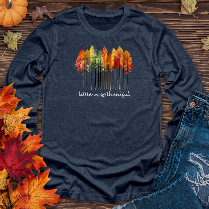 Retro Watercolor Forest Trio-01 Long Sleeve Tee