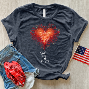 Fireworks Heart Heathered Tee