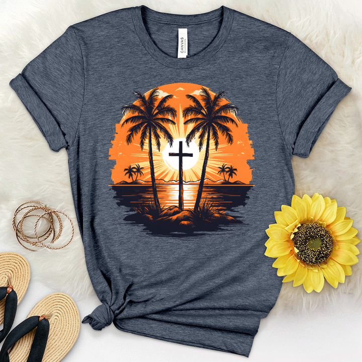 Faithful Sunset Heathered Tee