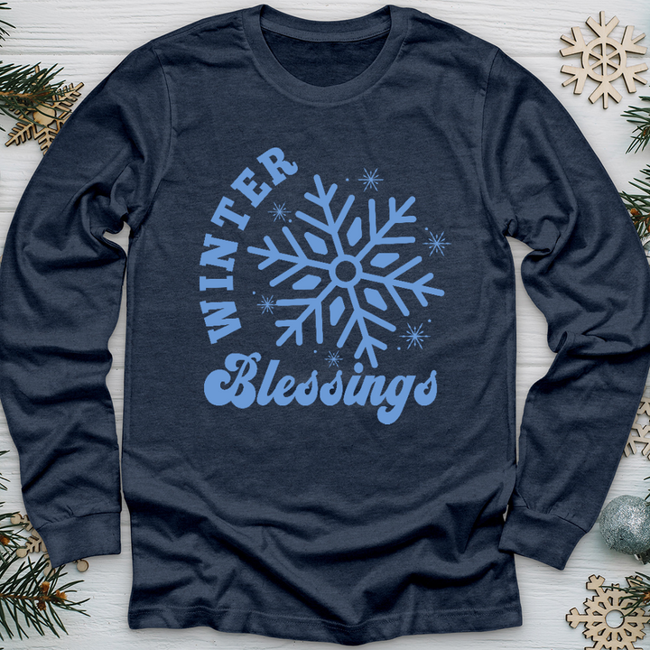 Blue Snowflake Long Sleeve Tee