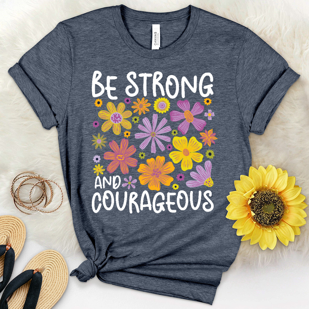 Be Strong Floral Heathered Tee