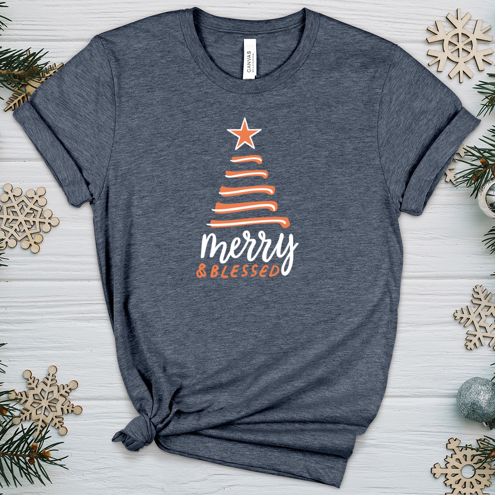 Merry & Blessed Simple Heathered Tee