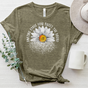 Amazing Grace Sunflower Heathered Tee