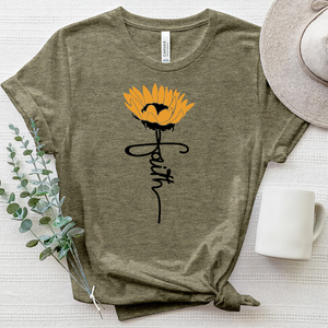 Faith Sunflower Stem Heathered Tee