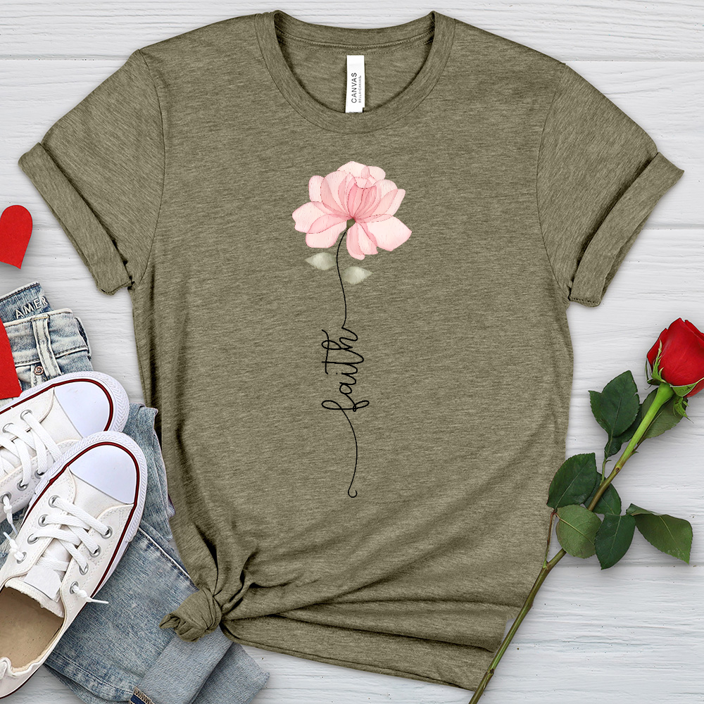 Faith Pink Rose Heathered Tee