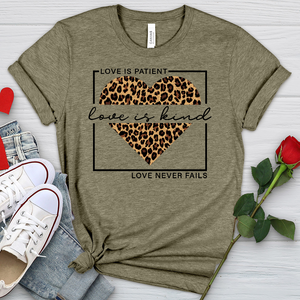 Love Leopard Heart Heathered Tee