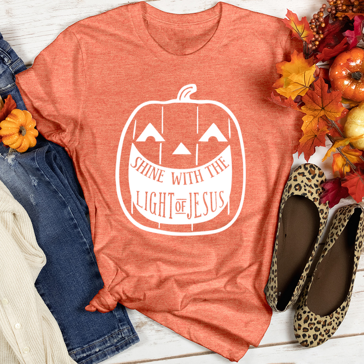 Light Of Jesus Pumpkin Heathered Tee