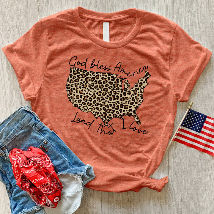 Land That I Love Leopard Heathered Tee