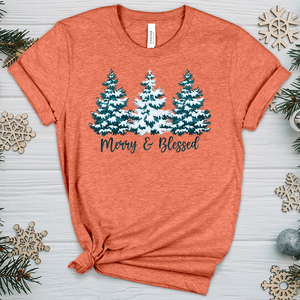 Snowy Blessed Trees Heathered Tee