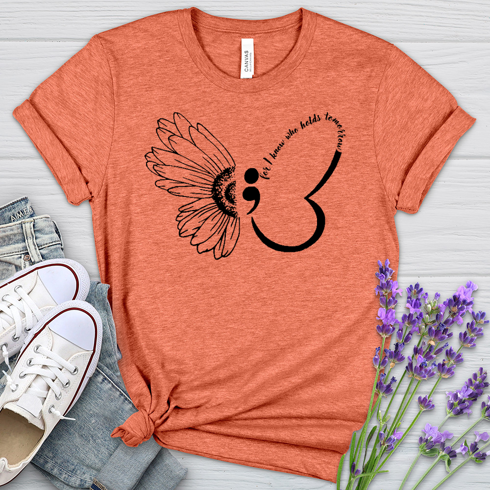 Who Holds Tomorrow Butterfly Heathered Tee