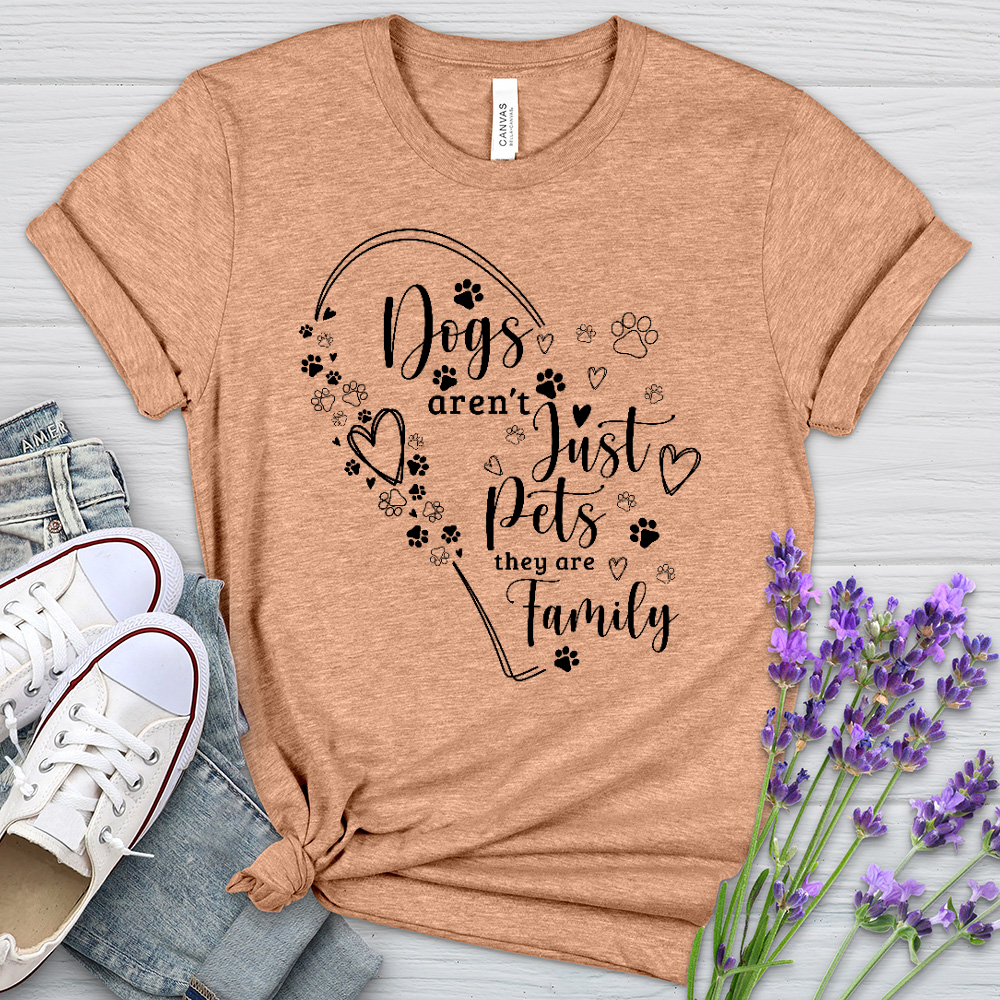 Dogs are Family Black Heathered Tee