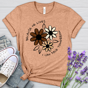 Patterned Flowers Heathered Tee