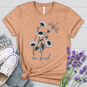 Be Kind daisy Flower Heathered  Tee