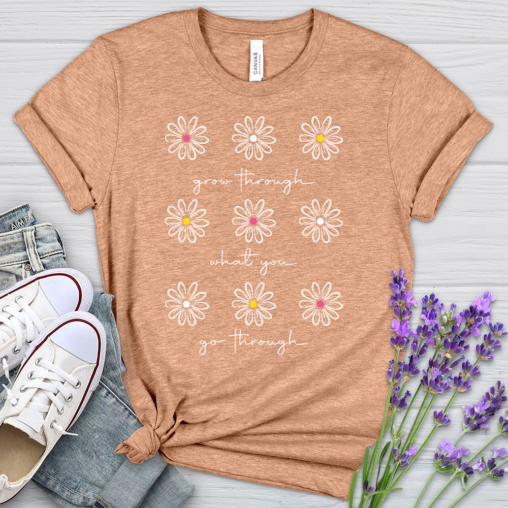 Grow Through White Daisies Heathered Tee