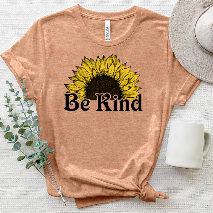 Be Kind Half Flower Heathered Tee