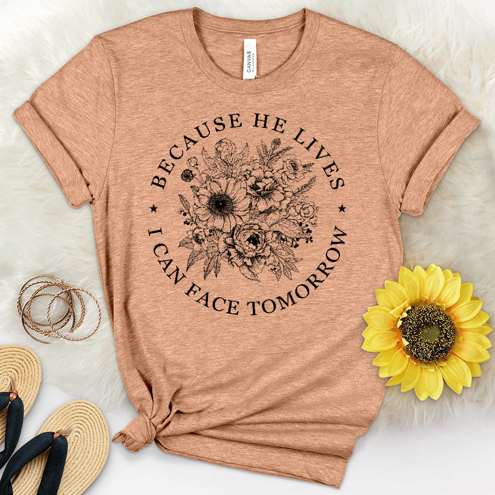 Because He Bouquet Heathered Tee