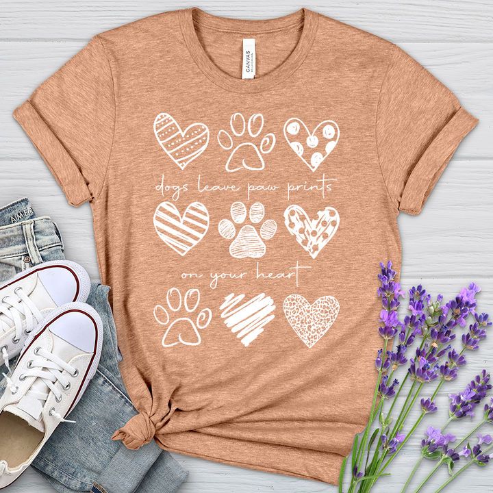 Dogs Leave Paw Prints Heathered Tee