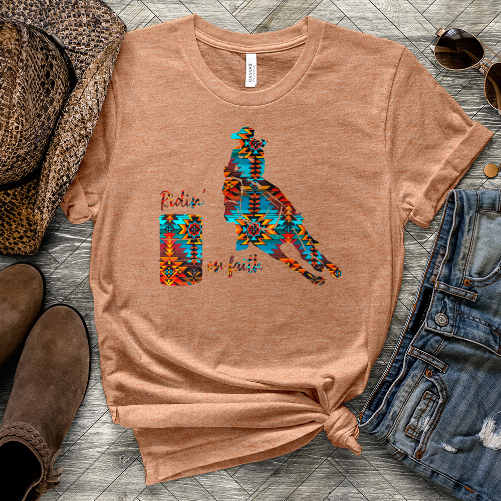 Ridin' On Faith Heathered Tee