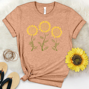 Faith Hope Love Flower Trio Heathered Tee