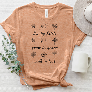 Live By Faith Dandelion Heathered Tee