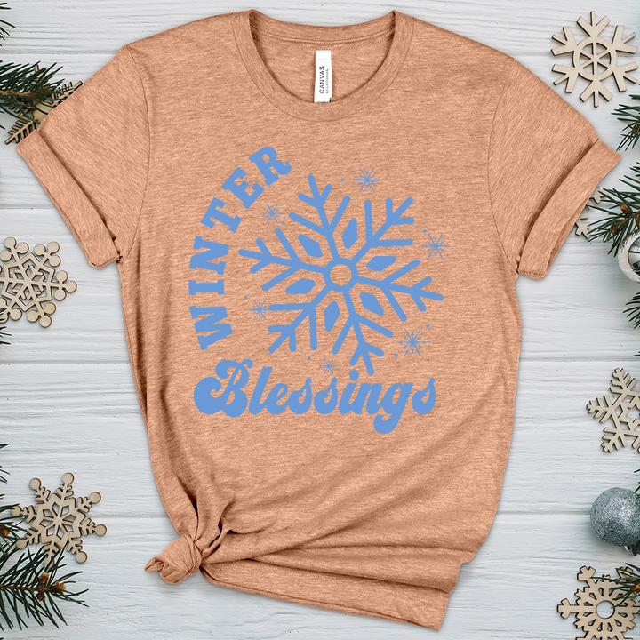 Blue Snowflake Heathered Tee