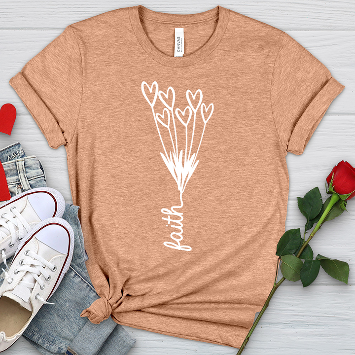 Faith Heart Bouquet Heathered Tee