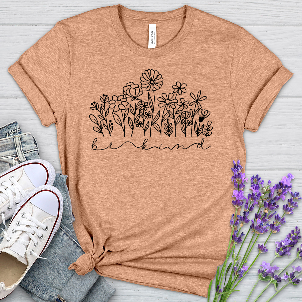 Be Kind Garden Black Heathered Tee