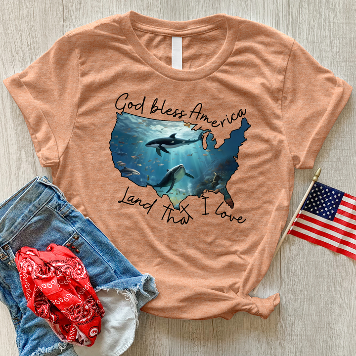 Deep Ocean America Heathered Tee