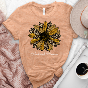 Blessed Mimi Leopard Sunflower Heathered Tee