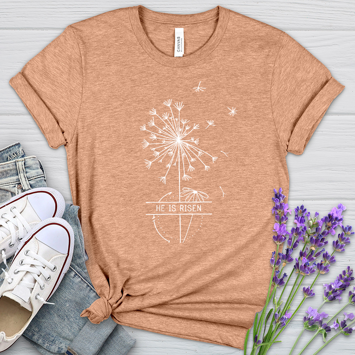 He Is Risen Dandelion Heathered Tee