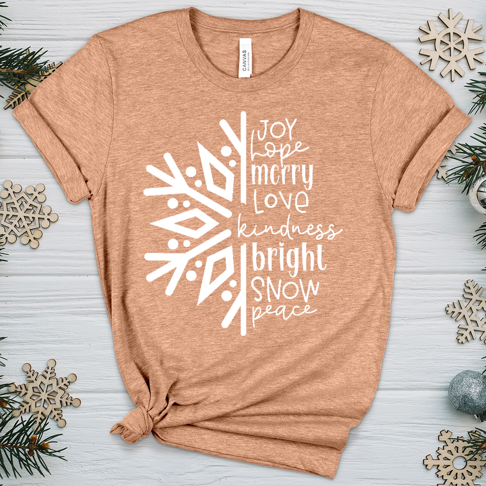 Joy Hope Snowflake Heathered Tee