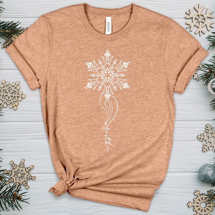 Wispy Snowflake Faith Heathered Tee