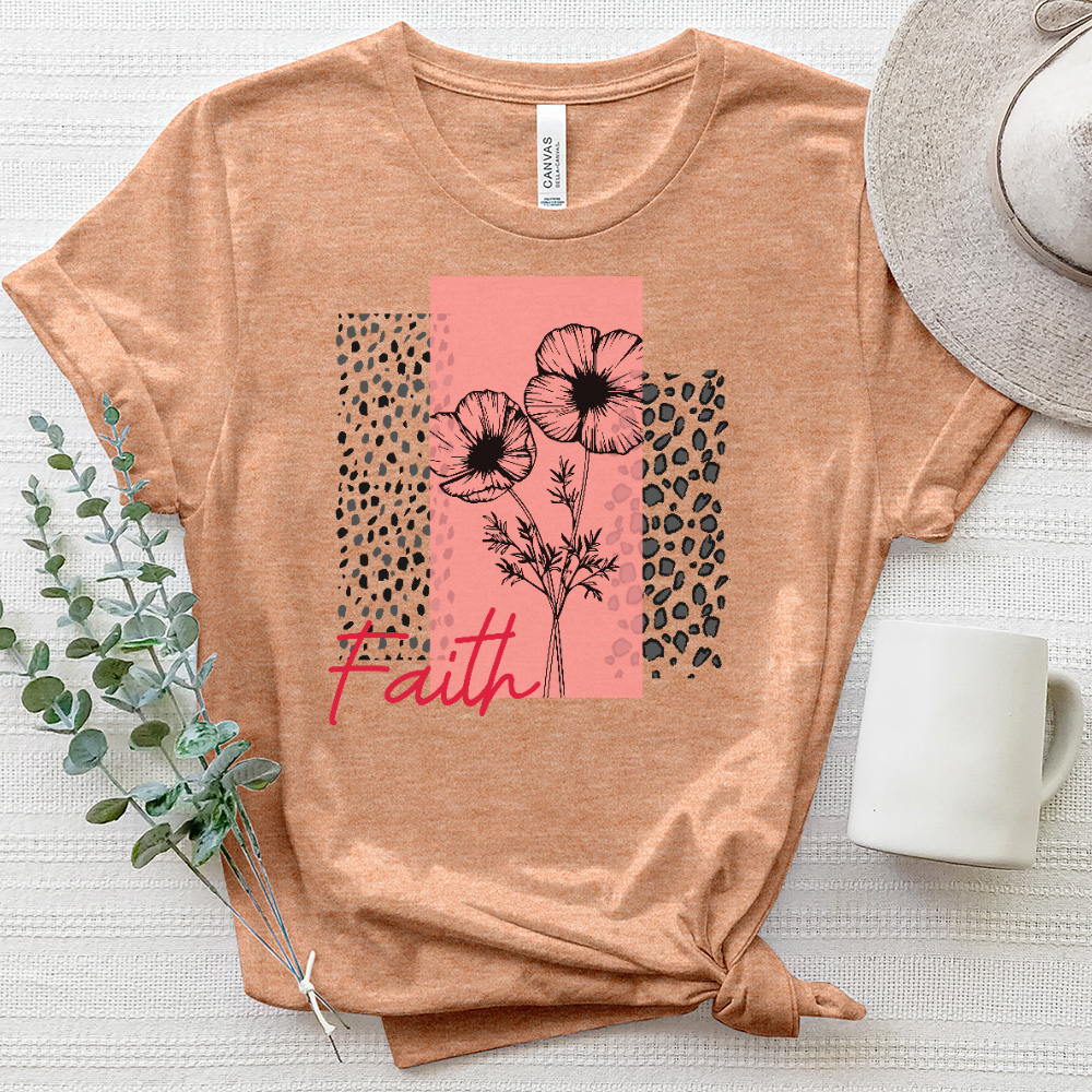 Faith Wild Flower Pink Heathered Tee