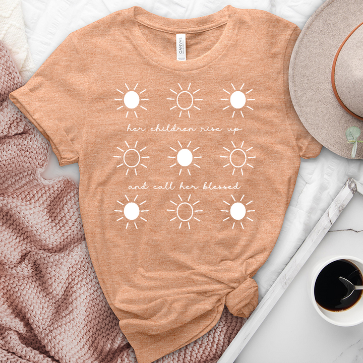 Her Children Sun Pattern Heathered Tee