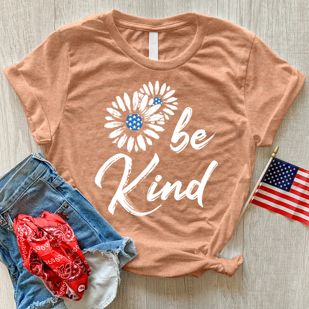 Be Kind Patriotic Heathered Tee