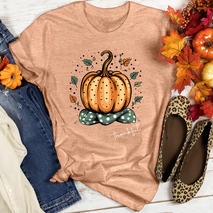 Cozy Dot Pumpkin Vibes Heathered Tee