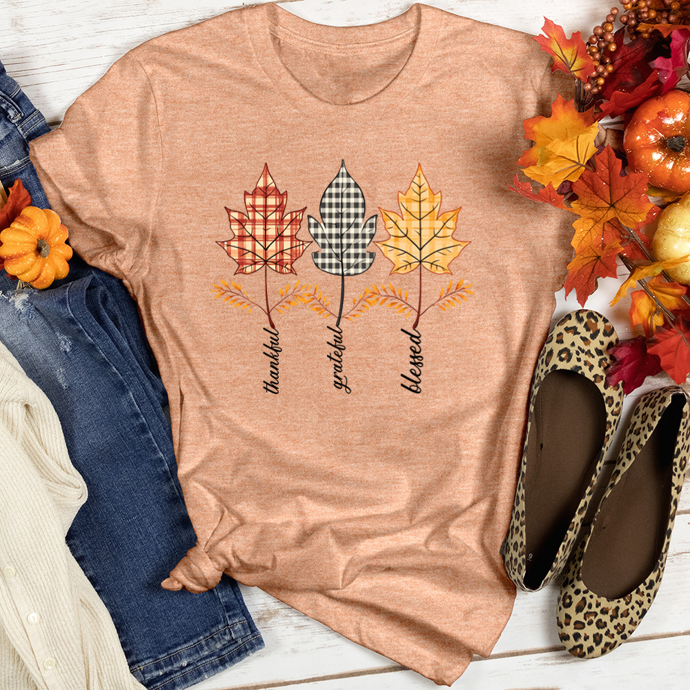 Retro Fall Foliage Trio Heathered Tee