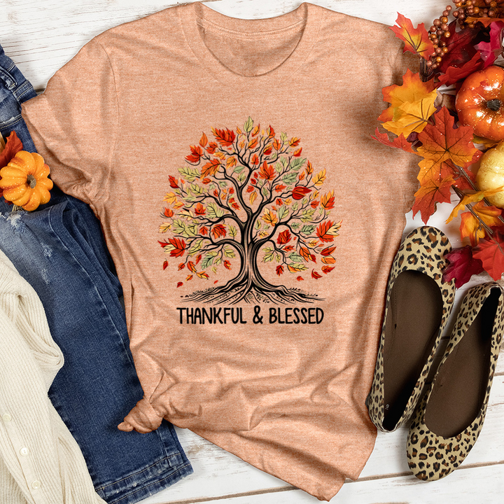 Thankful Blessed Trailblazing Blooms Heathered Tee