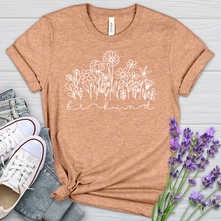 Be Kind Garden Flowers Heathered Tee