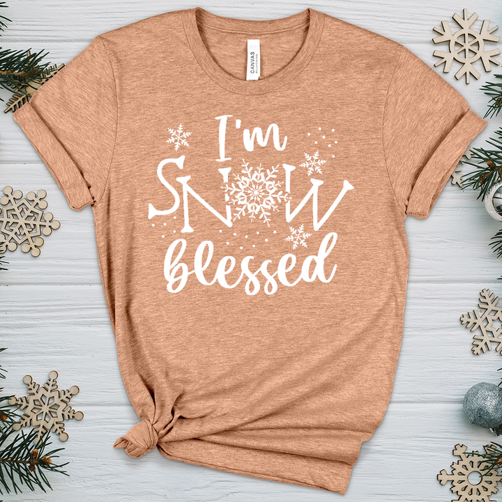 Snow Blessed Snowflake Heathered Tee