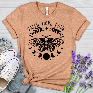 Faith Hope Love Dragonfly Heathered Tee