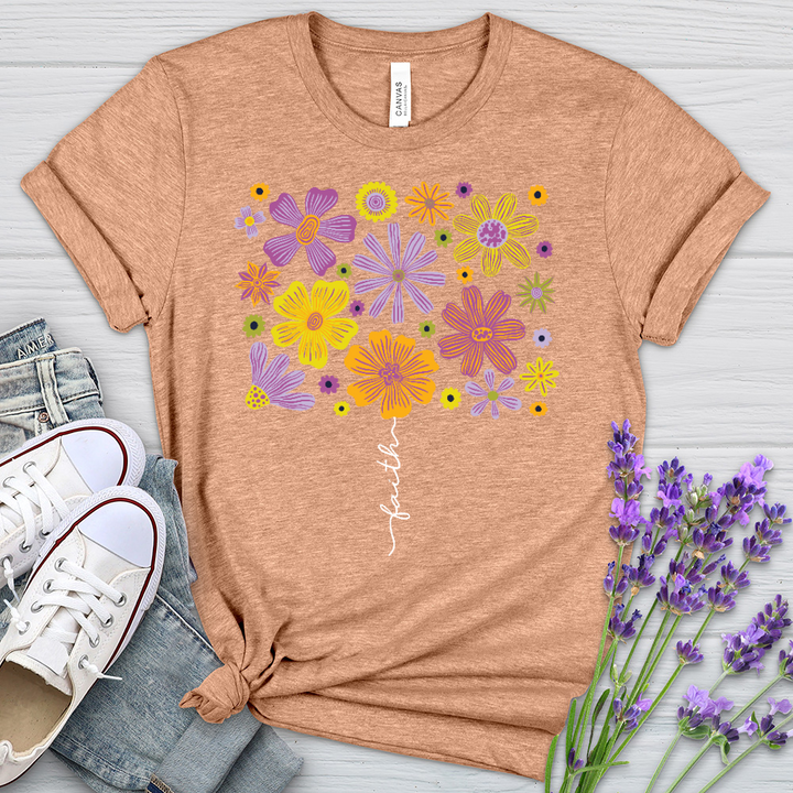 Faith Flower Set Heathered Tee