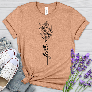 Faith Spring Flower Bouquet Heathered Tee